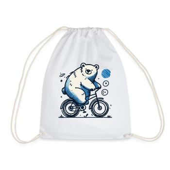 Illustration d’ours de vélo pour les amateurs de vélo - Sac de sport léger - blanc - Devant