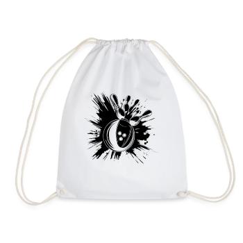 Bowling Graphics - Drawstring Bag - white - Front