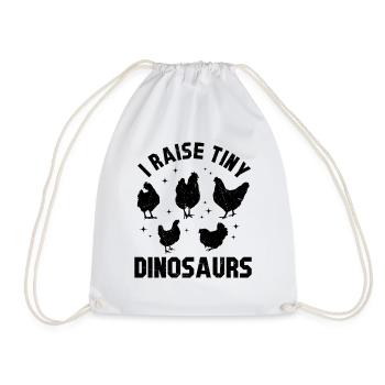 Funny Dinosaur Farmer - I Raise Tiny Dinosaurs - Drawstring Bag - white - Front