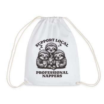 Support Local Professional Nappers Funny Sloth - Drawstring Bag - white - Front