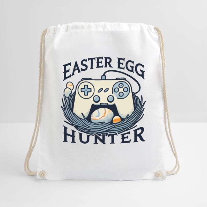 Easter Egg Hunter Gaming Controller Art Drawstring Bag