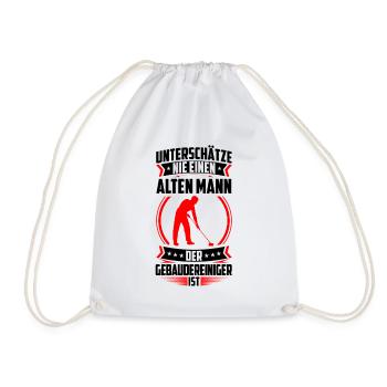 Gebäudereiniger alter Mann Fensterputzer - Turnbeutel - Weiß - Vorne