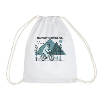Bike Fun Bear Mountain Adventurer - Drawstring Bag - white - Front