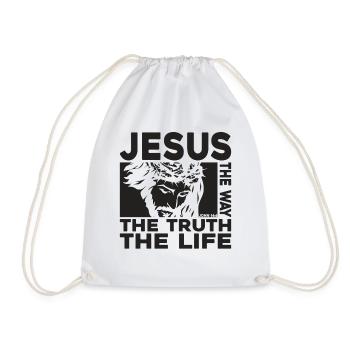 Jesus The Way The Truth The Life John 14:6 - Drawstring Bag - white - Front