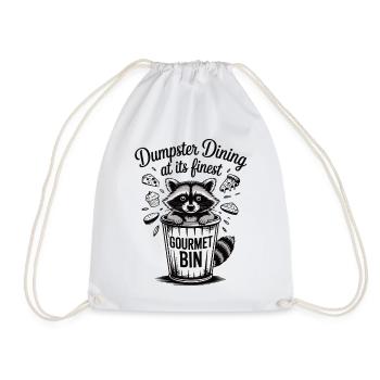 Raccoon in gourmet mode - Drawstring Bag - white - Front