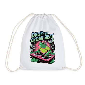 DJ-Frosch am Croak-Beat - Turnbeutel - Weiß - Vorne