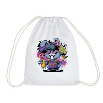 Graffiti Hase mit Style - Turnbeutel - Weiß - Vorne