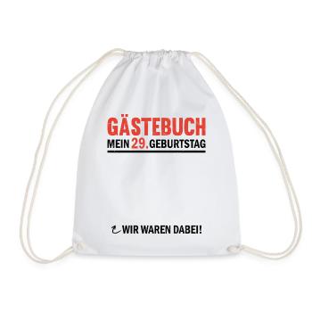 Guestbook 29 Birthday We were there - Drawstring Bag - white - Front
