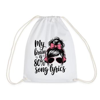 La musique, c’est ma vie - Paroles dans ma tête - Sac de sport léger - blanc - Devant