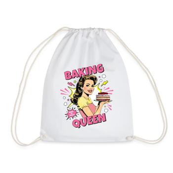 Baking Cake Baking Queen Baking Fairy Baker Pop Art - Drawstring Bag - white - Front