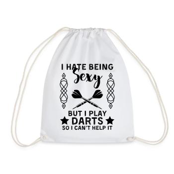 funny darts player saying dart design - Drawstring Bag - white - Front