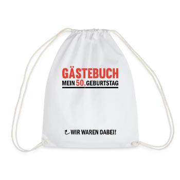 Guestbook 50 Birthday We were there - Drawstring Bag - white - Front