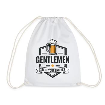 Gentlemen & Bier – Start Your Engines - Turnbeutel - Weiß - Vorne