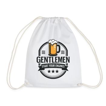 Gentlemen & Beer – Start Your Engines - Drawstring Bag - white - Front
