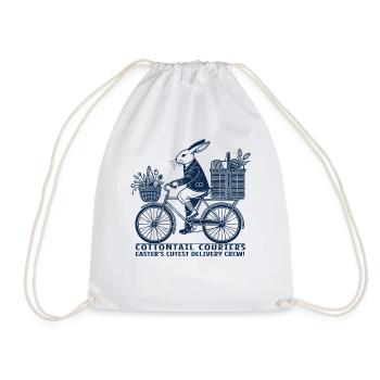 Easter Cottontail Couriers Retro Aesthetic - Drawstring Bag - white - Front