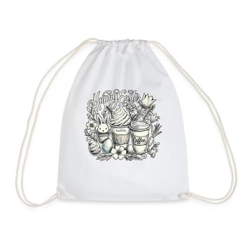 Amateurs de café de Pâques Café de lapin de Pâques - Sac de sport léger - blanc - Devant