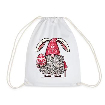 Ostern Gnom Mit Ei Und Hasenohren - Turnbeutel - Weiß - Vorne