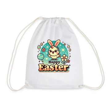 Poussin de Pâques Style Vintage Joyeuses Pâques - Sac de sport léger - blanc - Devant