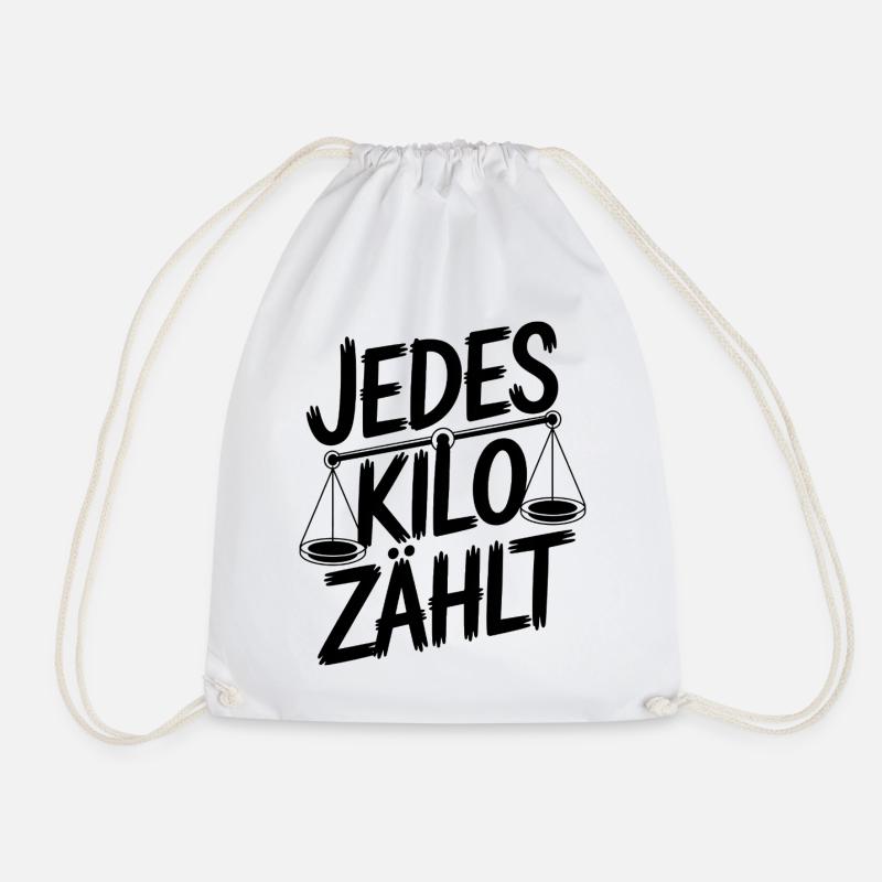 Every kilo counts - Drawstring Bag - white