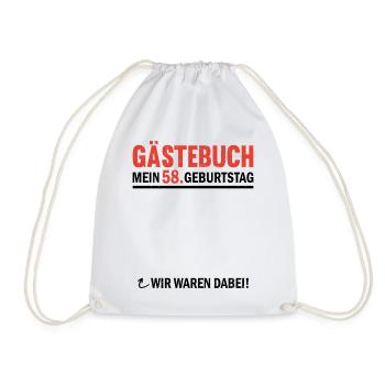 Guestbook 58 Birthday We were there - Drawstring Bag - white - Front