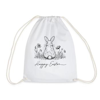 Easter Bunny Happy Easter Retro Vintage Style - Drawstring Bag - white - Front