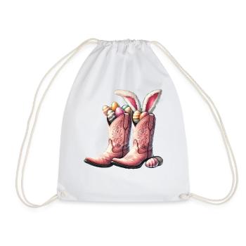 Bottes de cow-boy de Pâques avec des oeufs rétro - Sac de sport léger - blanc - Devant