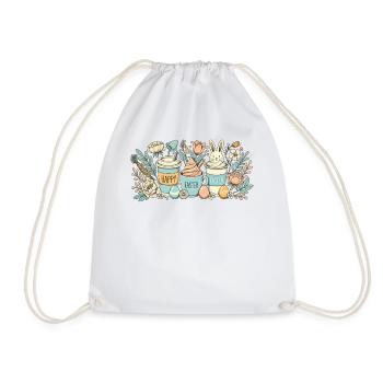 Tasse à café lapin de Pâques Latte Macchiato Pâques - Sac de sport léger - blanc - Devant