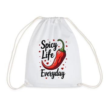 Spicy Life – Chili Vibes für jeden Tag - Turnbeutel - Weiß - Vorne