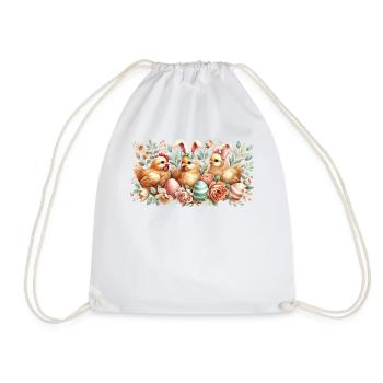 Poussin de Pâques Vintage Retro Poulets - Sac de sport léger - blanc - Devant