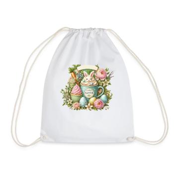 Tasse à café lapin de Pâques Joyeuses Pâques - Sac de sport léger - blanc - Devant