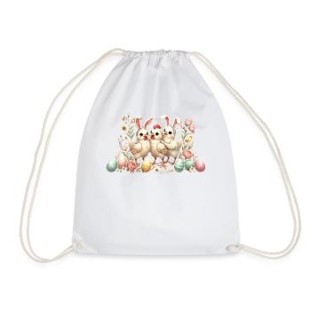 Ostern Küken Osterhasen Retro Hühnerliebhaber - Turnbeutel - Weiß - Vorne