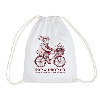 Ostern Retro Hase Fahrrad Ästhetik Eier - Turnbeutel - Weiß - Vorne