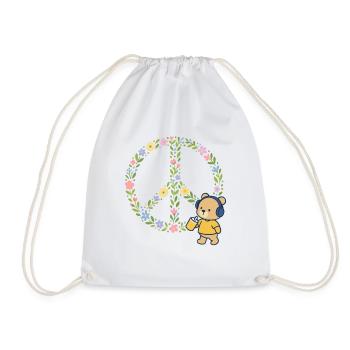 Peace Flowers Blossoms - Drawstring Bag - white - Front
