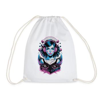 DJane Power Shirt - Drawstring Bag - white - Front