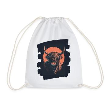 Scottish Highland cattle - Drawstring Bag - white - Front