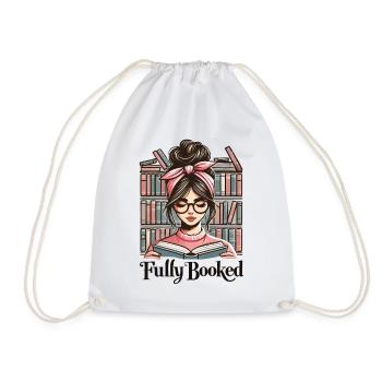 Bookworm Girl Book Lover Funny Book - Drawstring Bag - white - Front