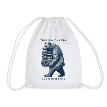 Funny book lover bear statement for book fan - Drawstring Bag - white - Front