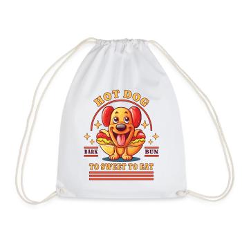 Hot Dog Hund Wurst Fast Food Wortwitz Lustig Humor - Turnbeutel - Weiß - Vorne