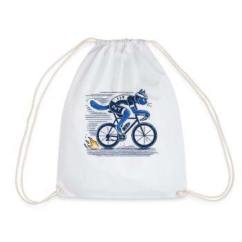 Vélo de route : un chat design pour les amateurs de cyclisme sportif - Sac de sport léger - blanc - Devant