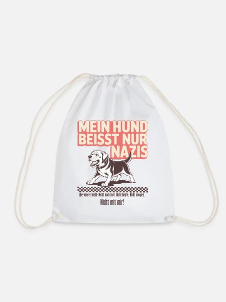 Mein Labrador beisst nur Nazis - Turnbeutel - Weiß