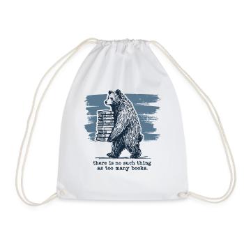 Retro Book Design Funny Book Lover Saying - Drawstring Bag - white - Front