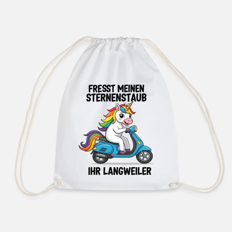 Roller-Einhorn - Turnbeutel - Weiß
