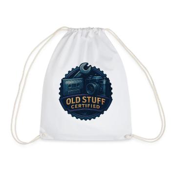 Antiquing Old Stuff Certified Retro Camera - Drawstring Bag - white - Front