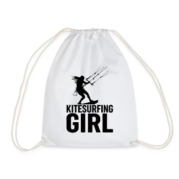 Fille kitesurfeuse - Sac de sport léger - blanc - Devant