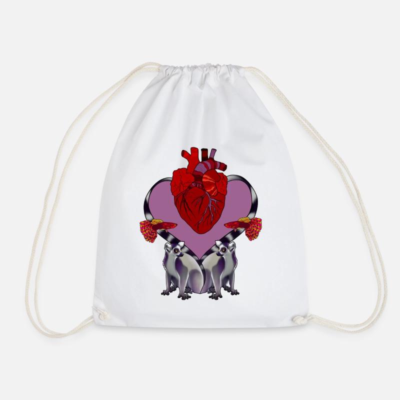 Lemur - Drawstring Bag - white