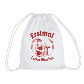 Erstmal lecker Bierchen - Turnbeutel - Weiß - Vorne