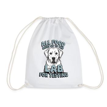 All Food Must Go to the Lab – White Labrador - Drawstring Bag - white - Front