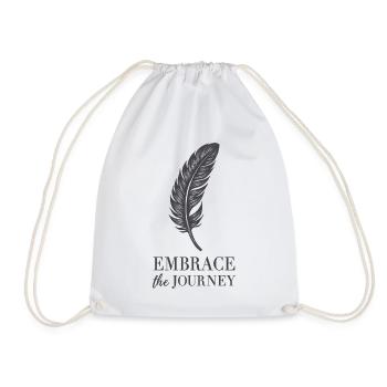 Feder Spruch Zitat Embrace the Journey - Turnbeutel - Weiß - Vorne