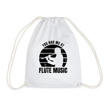Funny Flute Player Saying - Drawstring Bag - white - Front