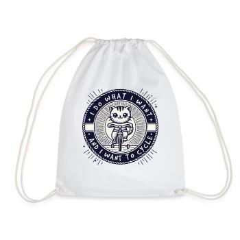 Chats Bicycle Design avec un dicton pour les esprits libres - Sac de sport léger - blanc - Devant